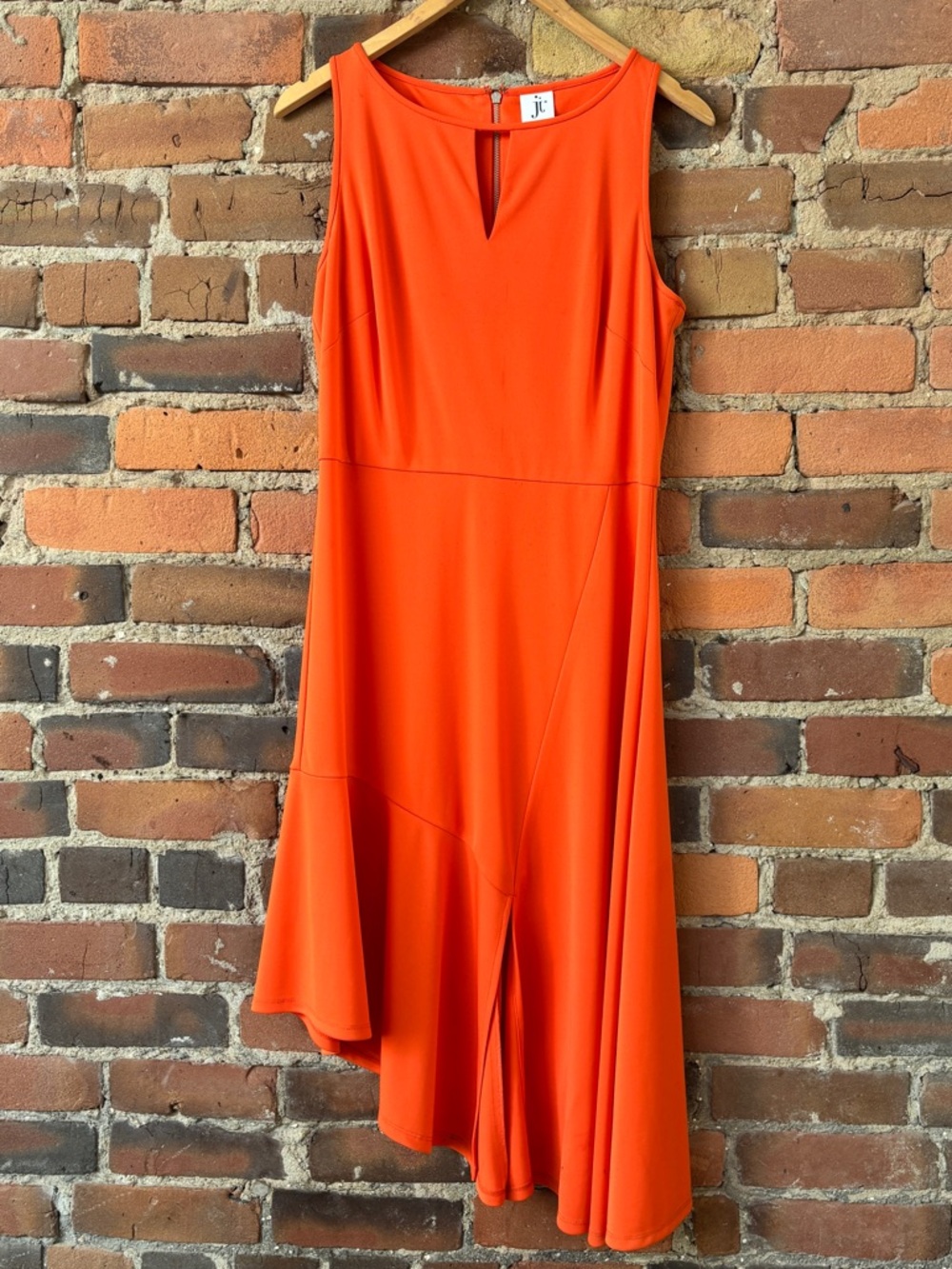 Julia Jordan Orange Sleeveless Dress with Fitted Bodice & Flared Skirt. S: 10